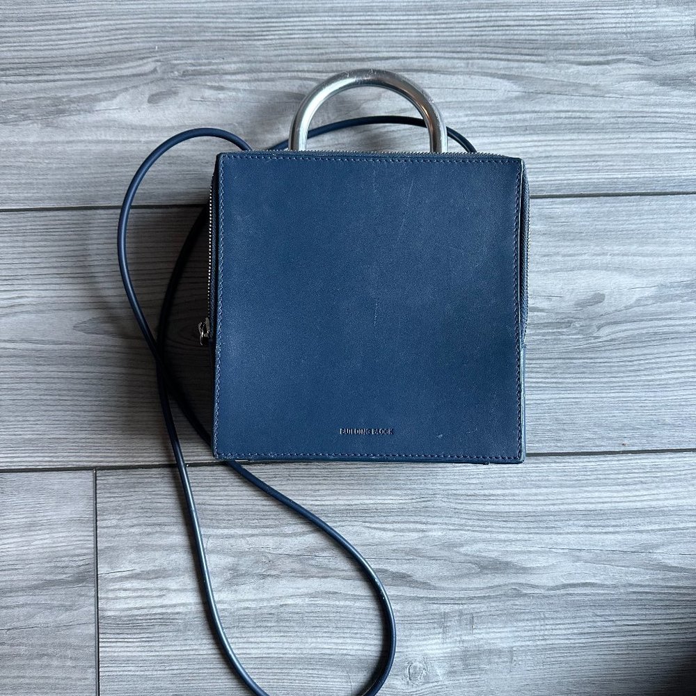 Building Block Box Bag-Navy